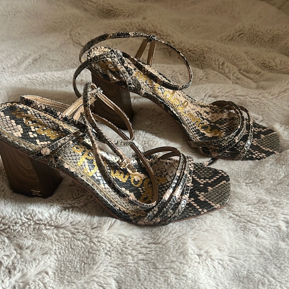 SAM EDELMAN snake print heels